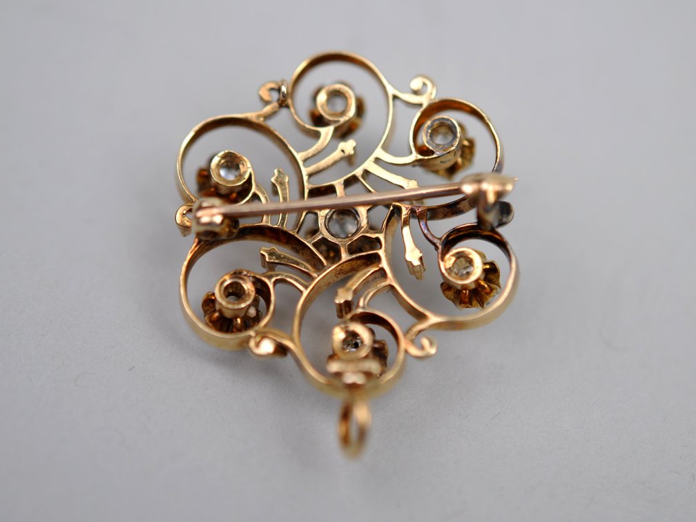 Diamond and Gold Pin/Pendant