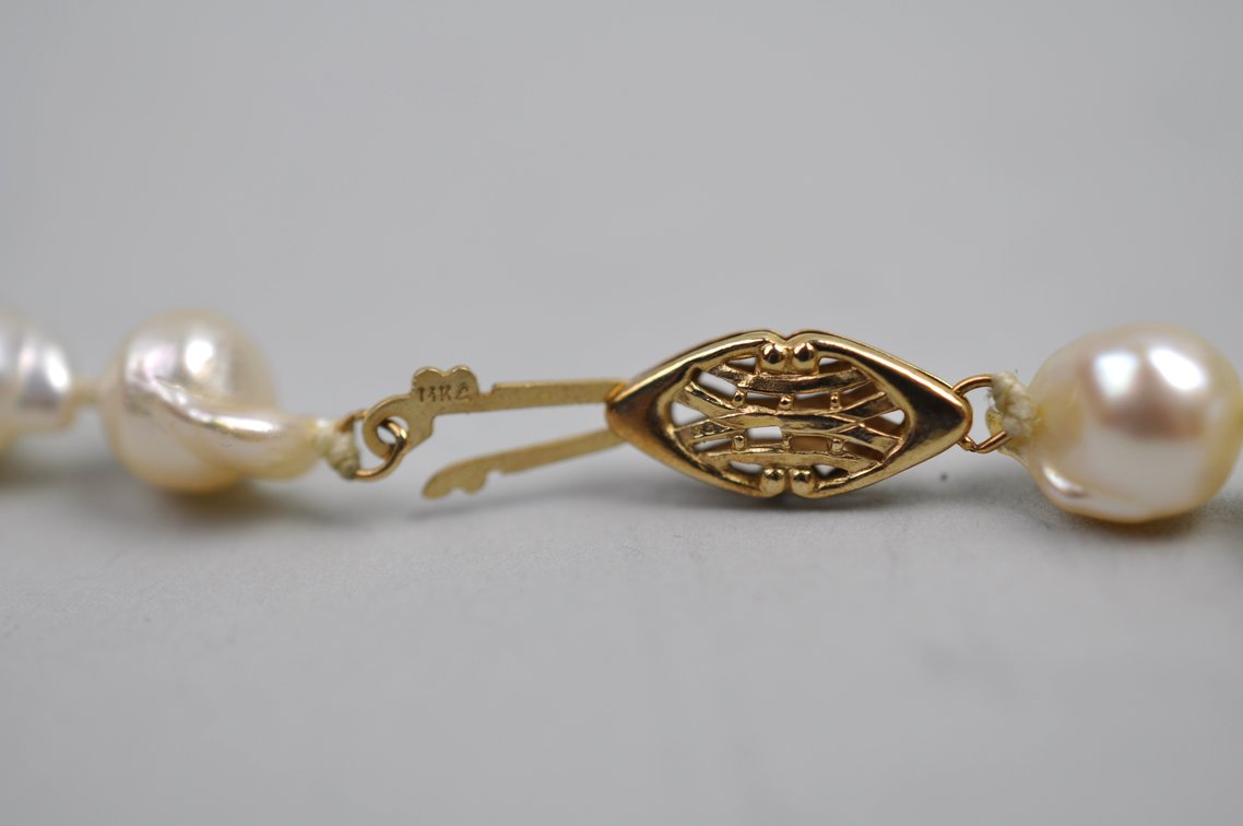 14K Gold Clasp Cultured Pearl Necklace
