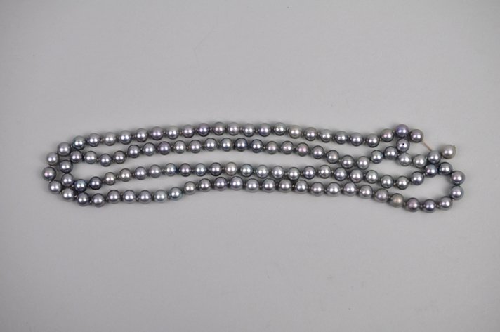 Silver/Blue Pearls Strand