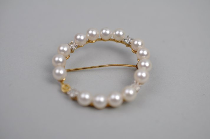14K Gold Cultured Pearl Accent Stone