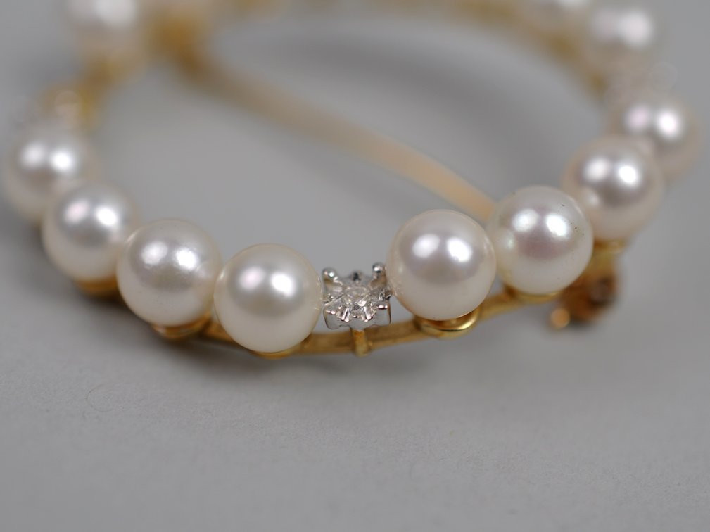14K Gold Cultured Pearl Accent Stone