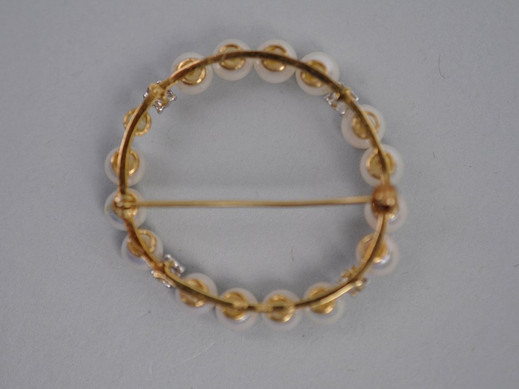 14K Gold Cultured Pearl Accent Stone