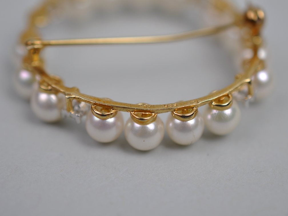14K Gold Cultured Pearl Accent Stone