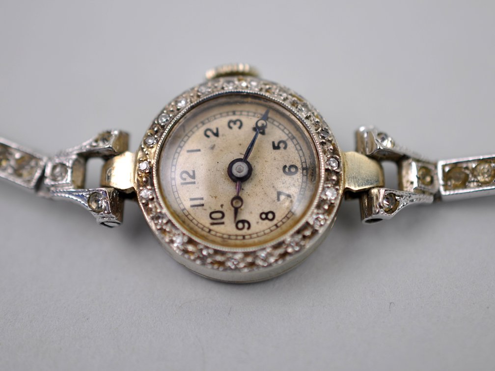 Sterling Rhinestone Bracelet Watch