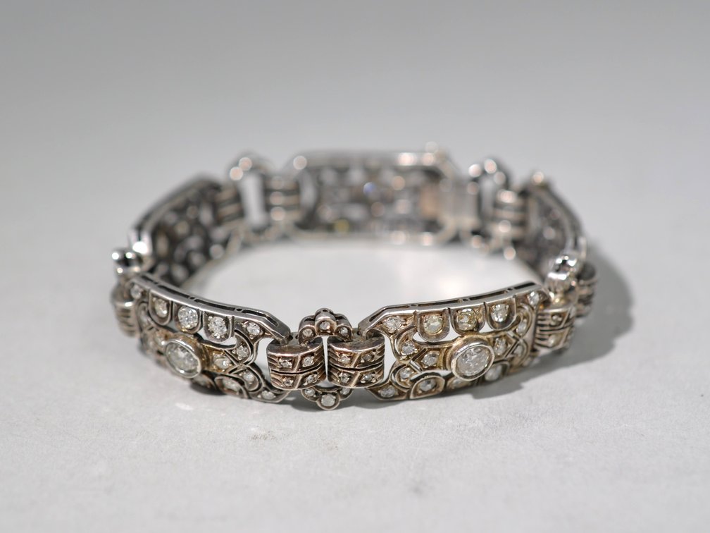 Sterling Silver Art Deco Diamond Bracelet