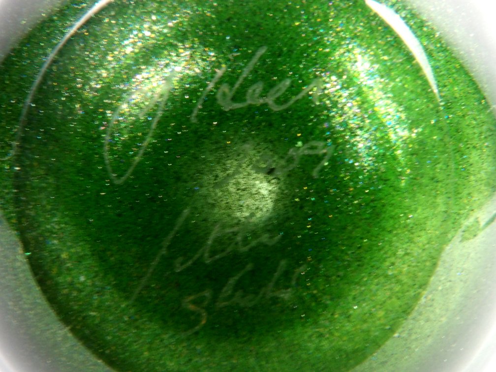 Emerald Green Glitter Glass Vase