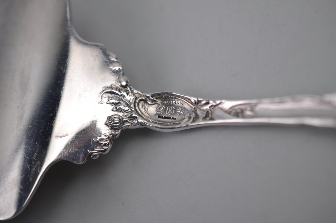 Les Six Fleurs Pattern Sterling Silver Fork Spatula