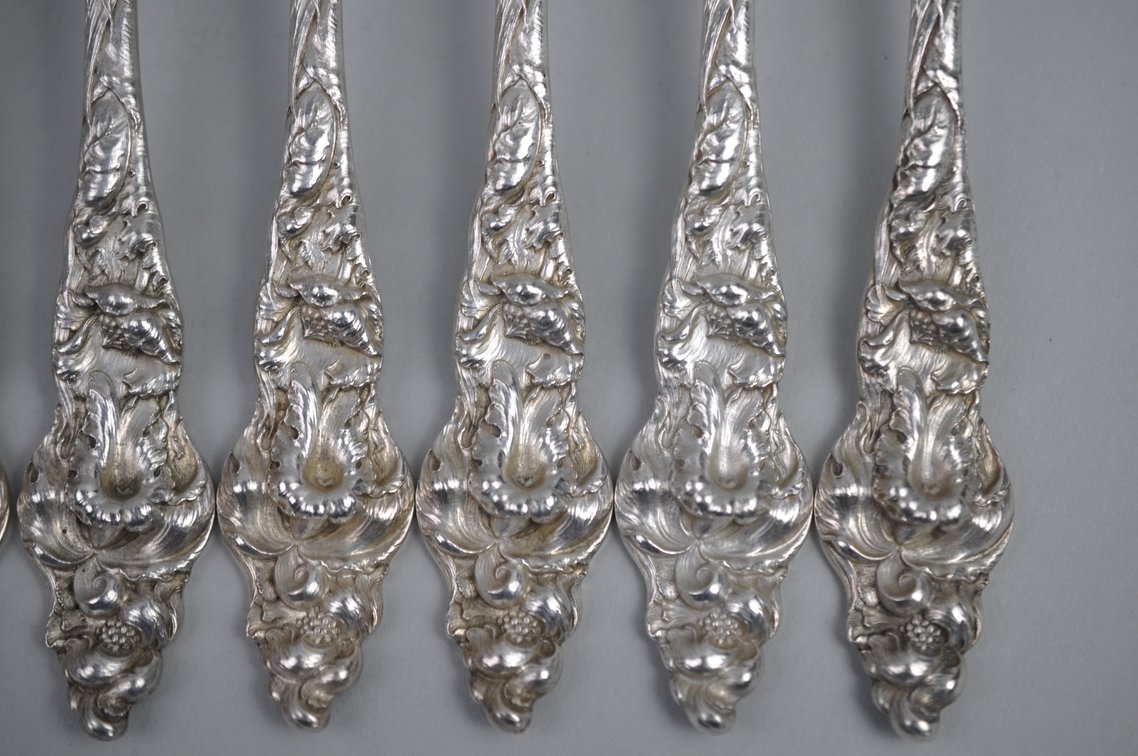 Reed & Barton Les Six Fleurs Sterling 12 Person 84 Pc Set