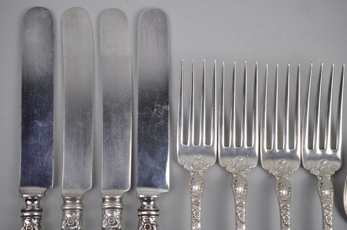 Reed & Barton Les Six Fleurs Sterling Service Set