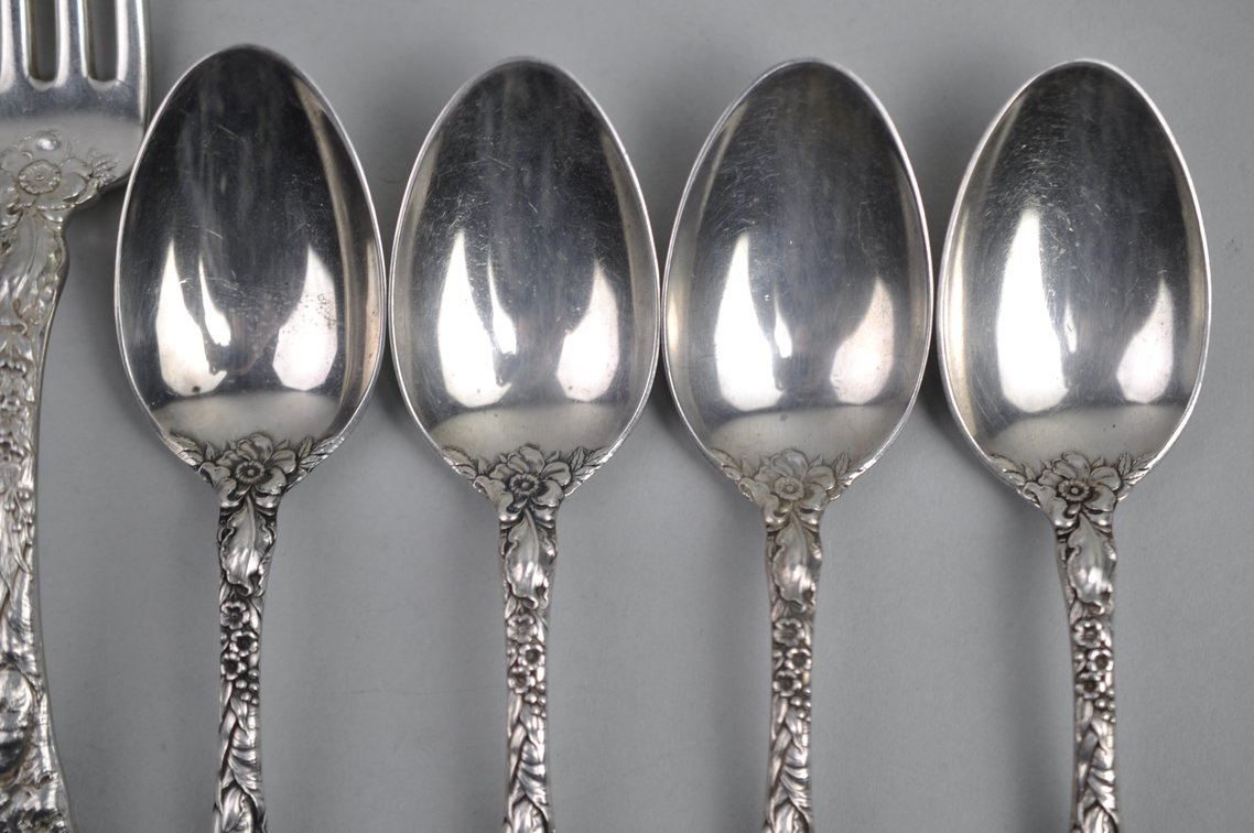 Reed & Barton Les Six Fleurs Sterling Service Set
