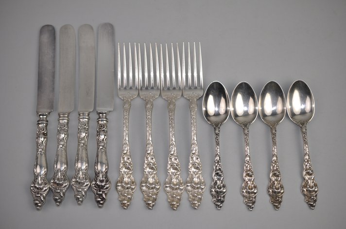 Reed & Barton Les Six Fleurs Sterling Service Set