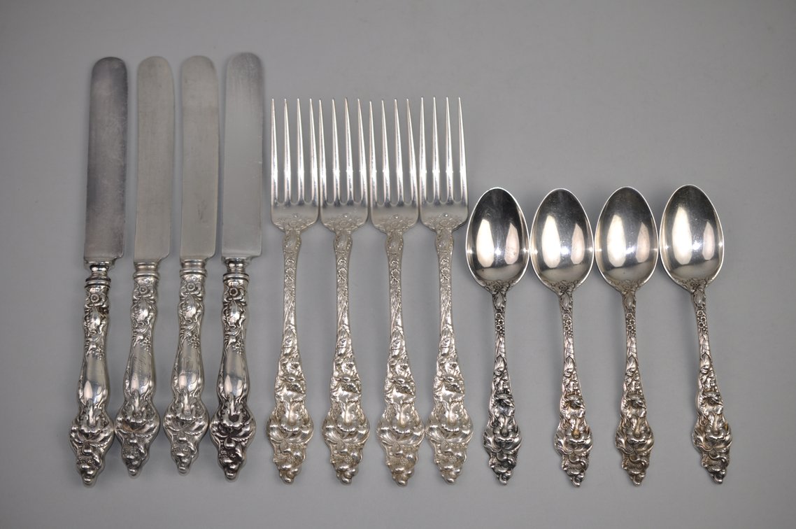 Reed & Barton Les Six Fleurs Sterling Service Set