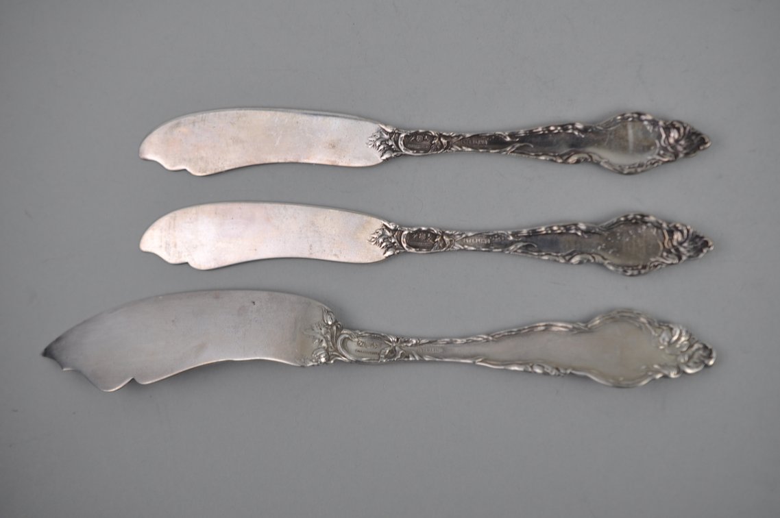 Reed & Barton Les Six Fleurs Sterling Butter Knives