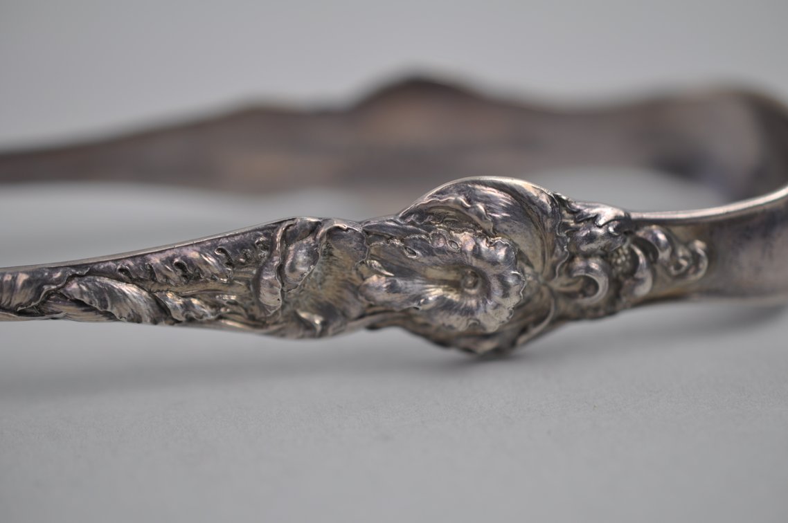 Reed & Barton Les Six Fleurs Sterling Sugar Tongs