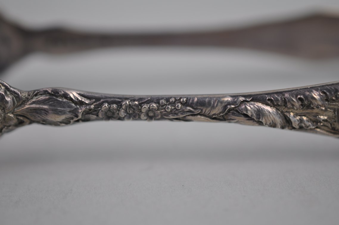 Reed & Barton Les Six Fleurs Sterling Sugar Tongs