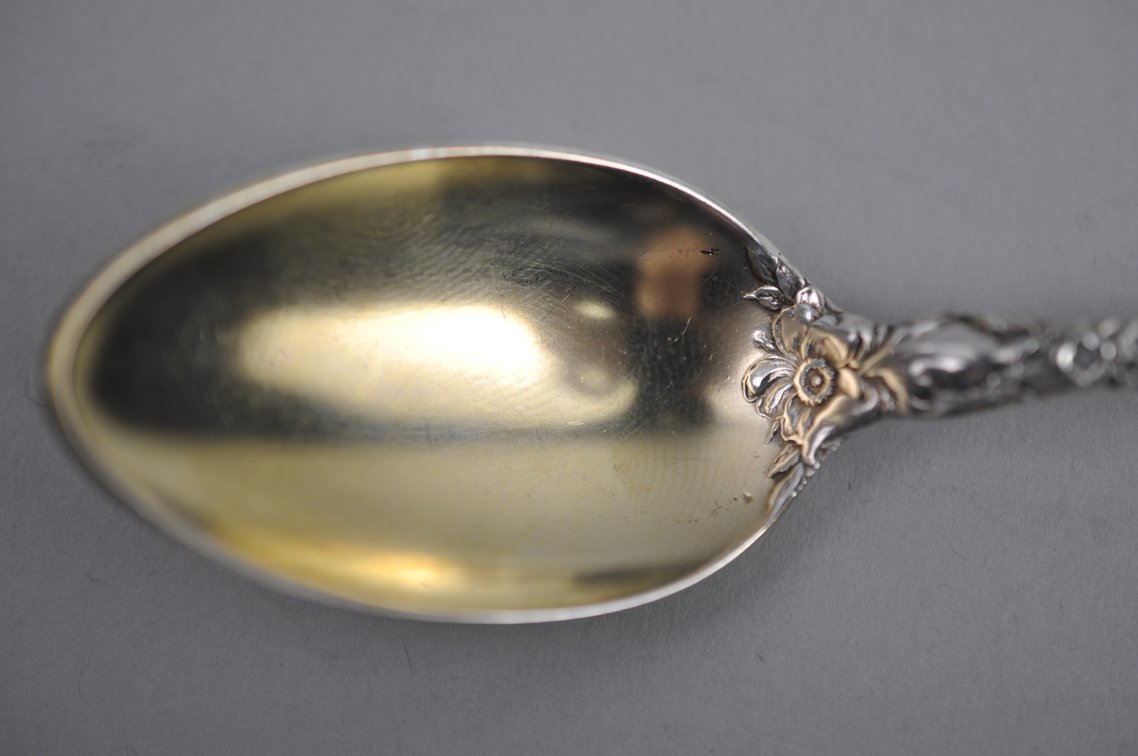 Reed & Barton Les Six Fleurs Sterling Goldwash Spoon Asst.