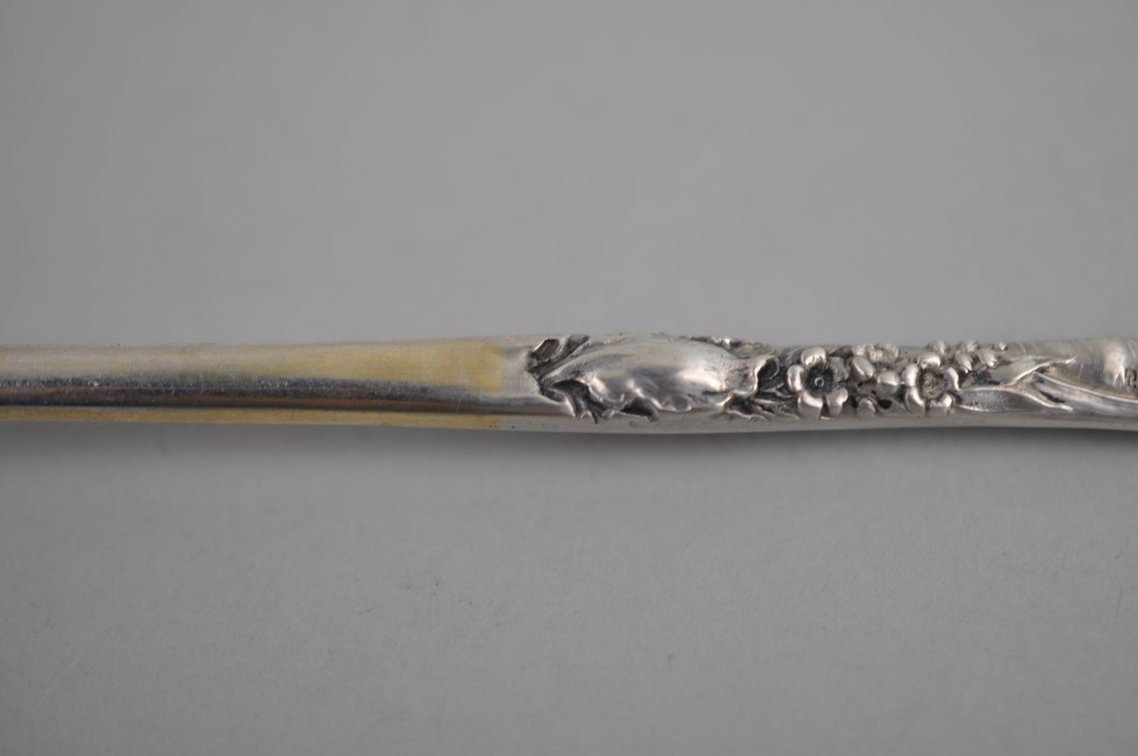 Reed & Barton Les Six Fleurs Sterling Condiment Spoon
