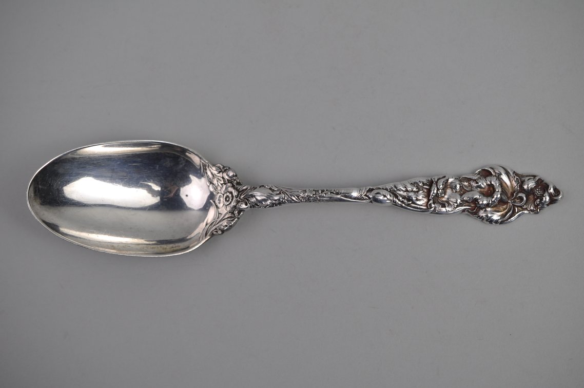 Reed & Barton Les Six Fleurs Sterling Serving Spoon