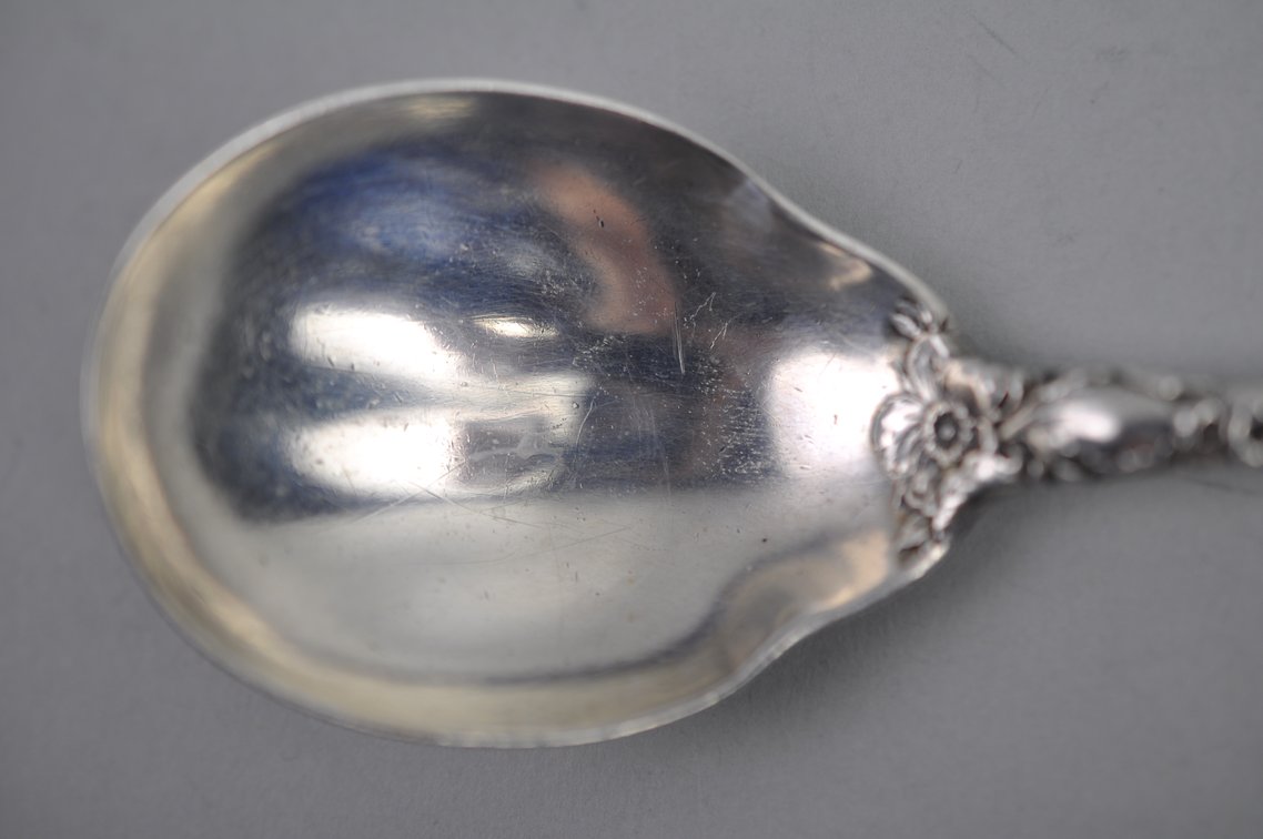 Reed & Barton Les Six Fleurs Sterling Bouillon Spoon