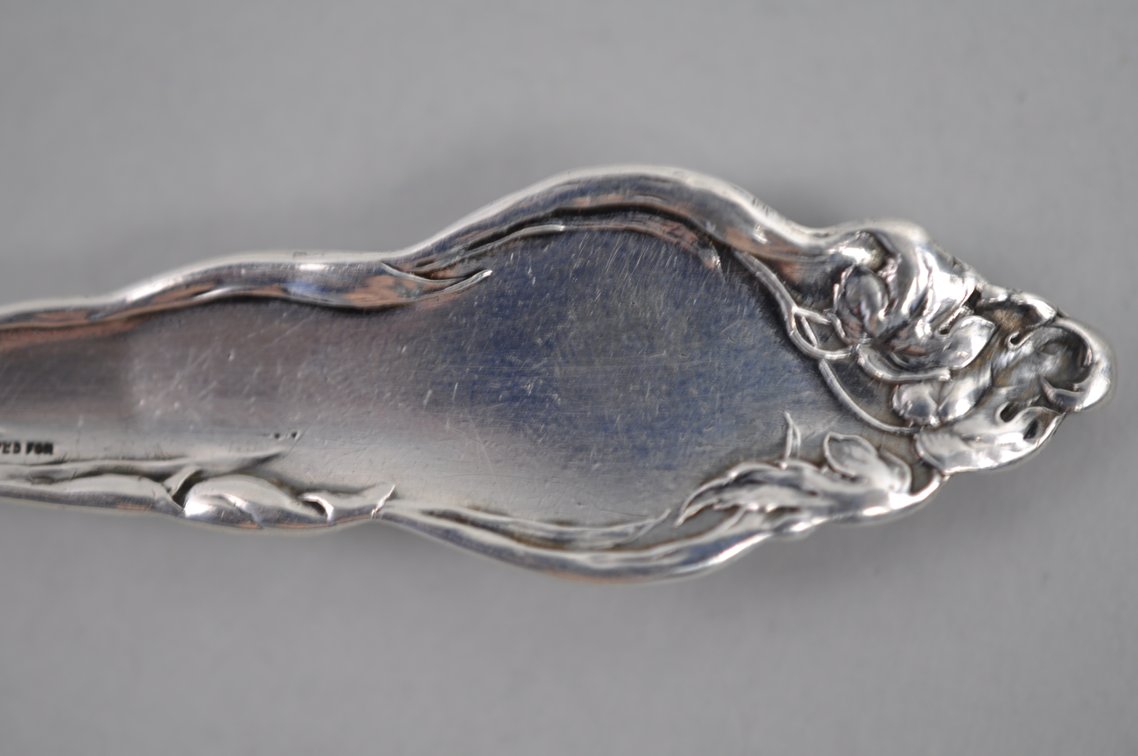 Reed & Barton Les Six Fleurs Sterling Bouillon Spoon