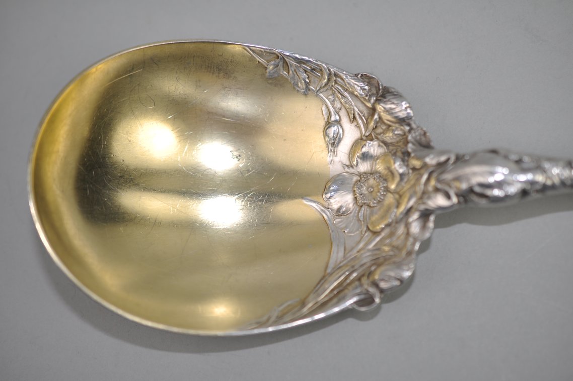 Reed & Barton Les Six Fleurs Sterling Large Berry Spoon