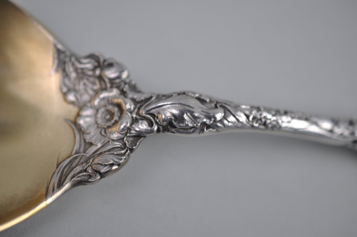 Reed & Barton Les Six Fleurs Sterling Serving Spoon