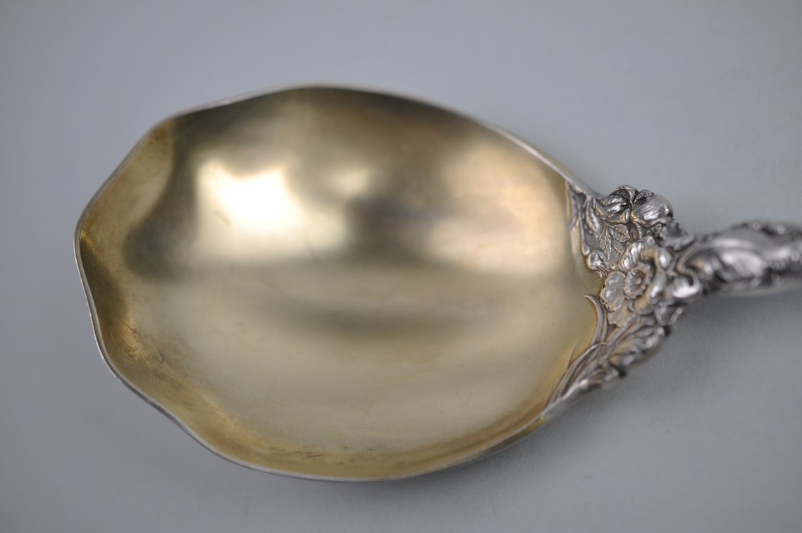 Reed & Barton Les Six Fleurs Sterling Serving Spoon