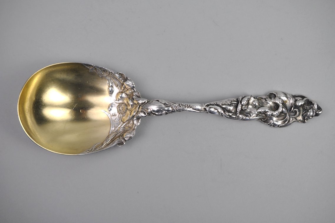 Reed & Barton Les Six Fleurs Sterling Large Berry Spoon