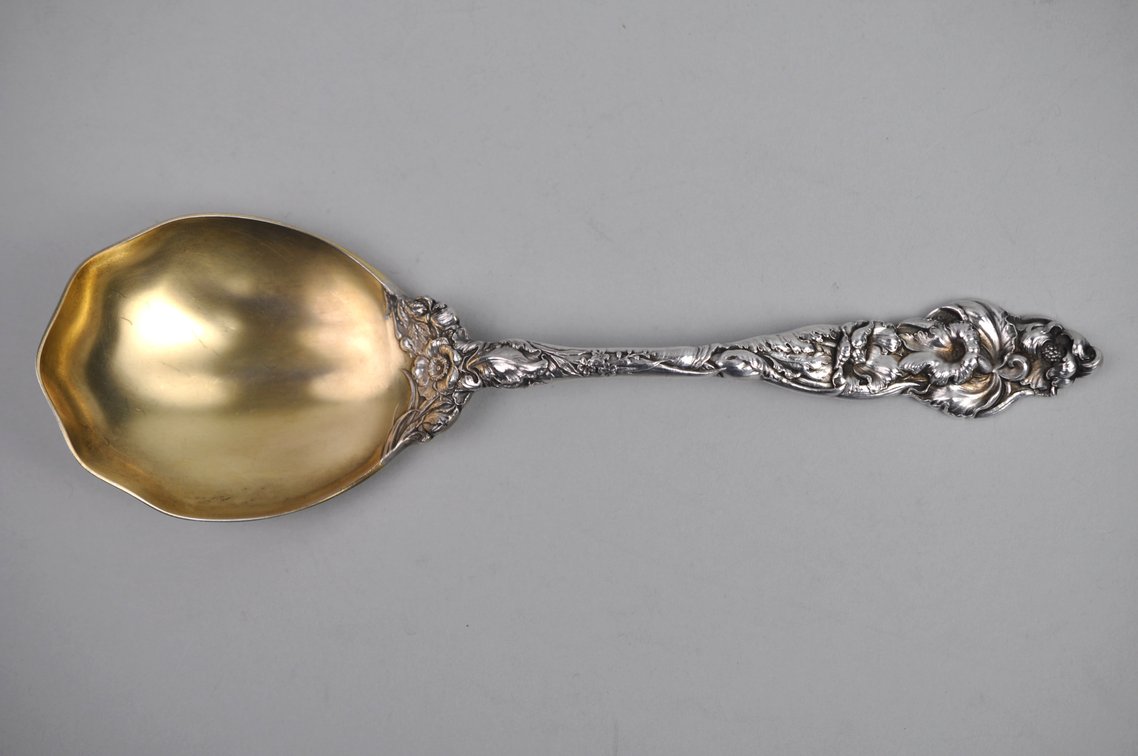 Reed & Barton Les Six Fleurs Sterling Serving Spoon