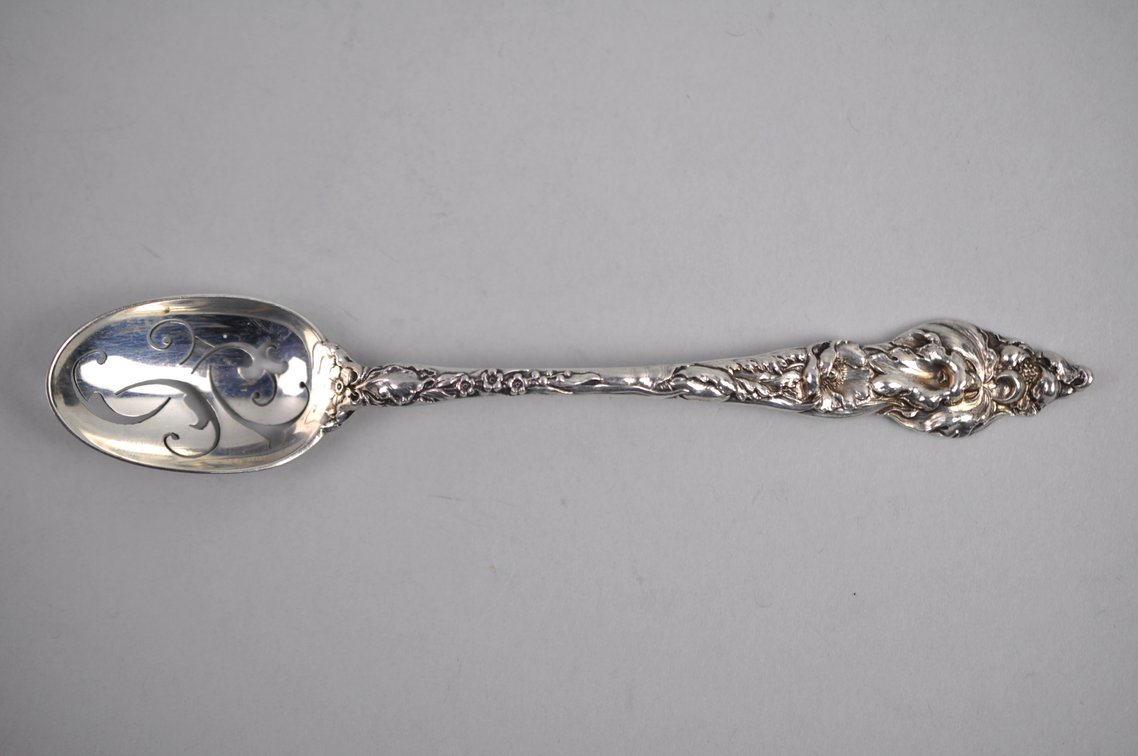 Reed & Barton Les Six Fleurs Sterling Olive Spoon