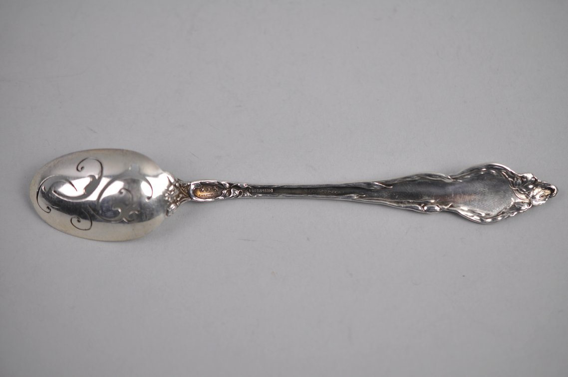 Reed & Barton Les Six Fleurs Sterling Olive Spoon