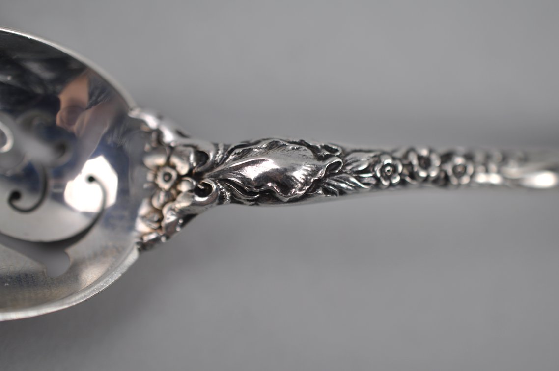 Reed & Barton Les Six Fleurs Sterling Olive Spoon