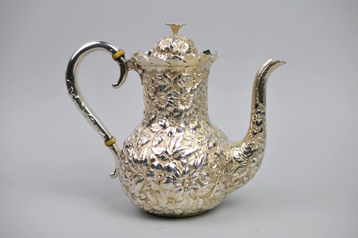 Sterling Silver Repousse' Tea Pot