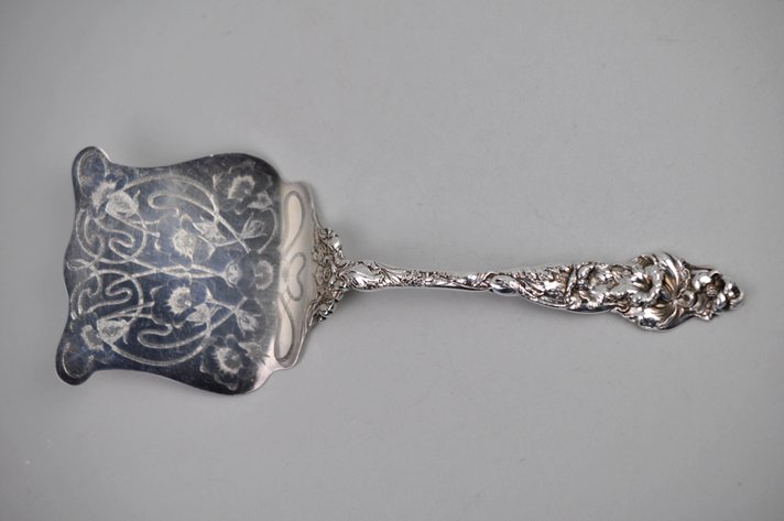 Les Six Fleurs Pattern Sterling Silver Fork Spatula
