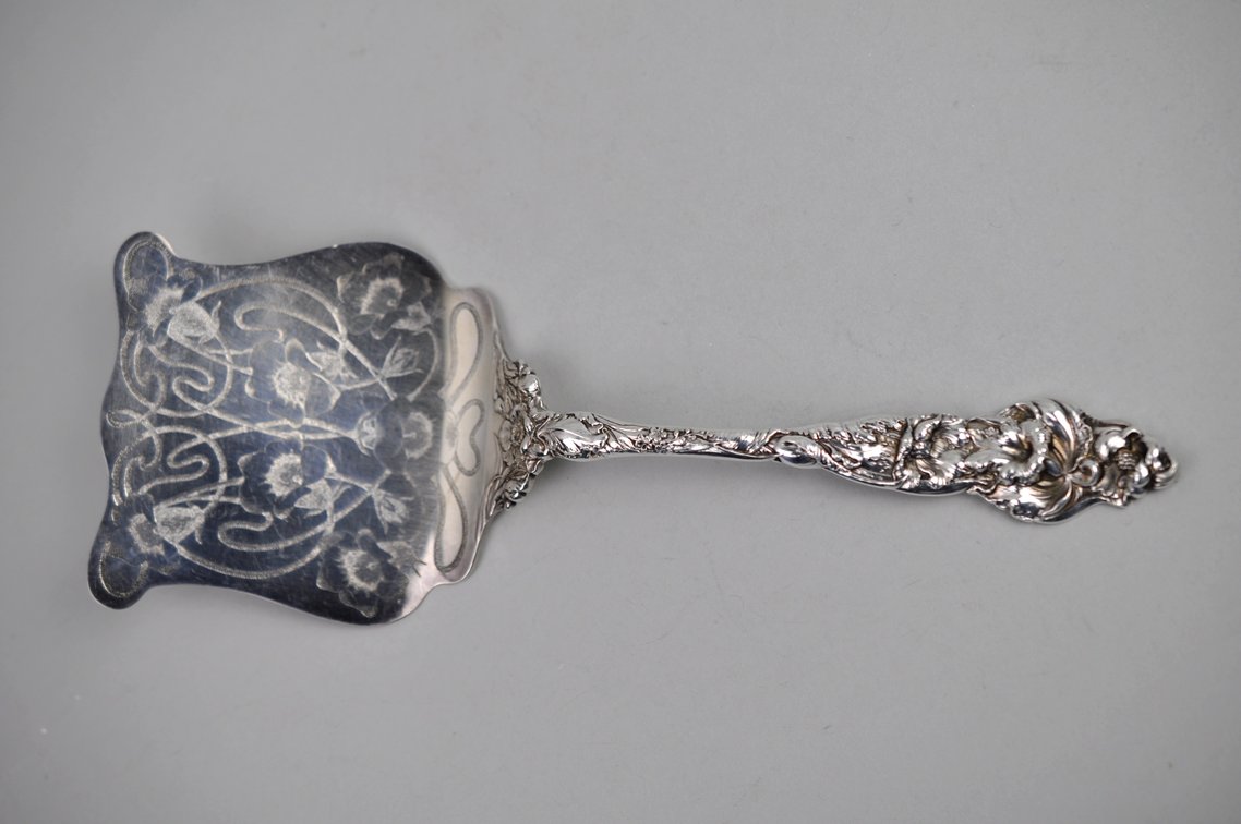 Les Six Fleurs Pattern Sterling Silver Fork Spatula