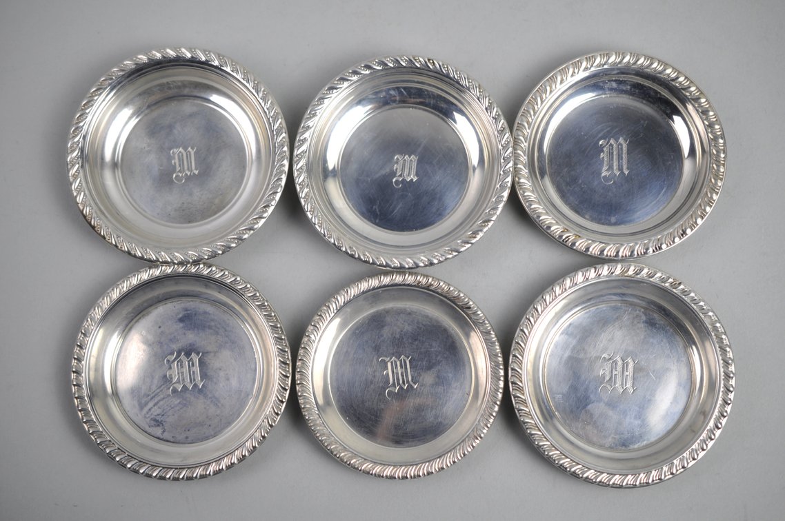 Preisner Sterling Silver Dish Set w/ Monogram