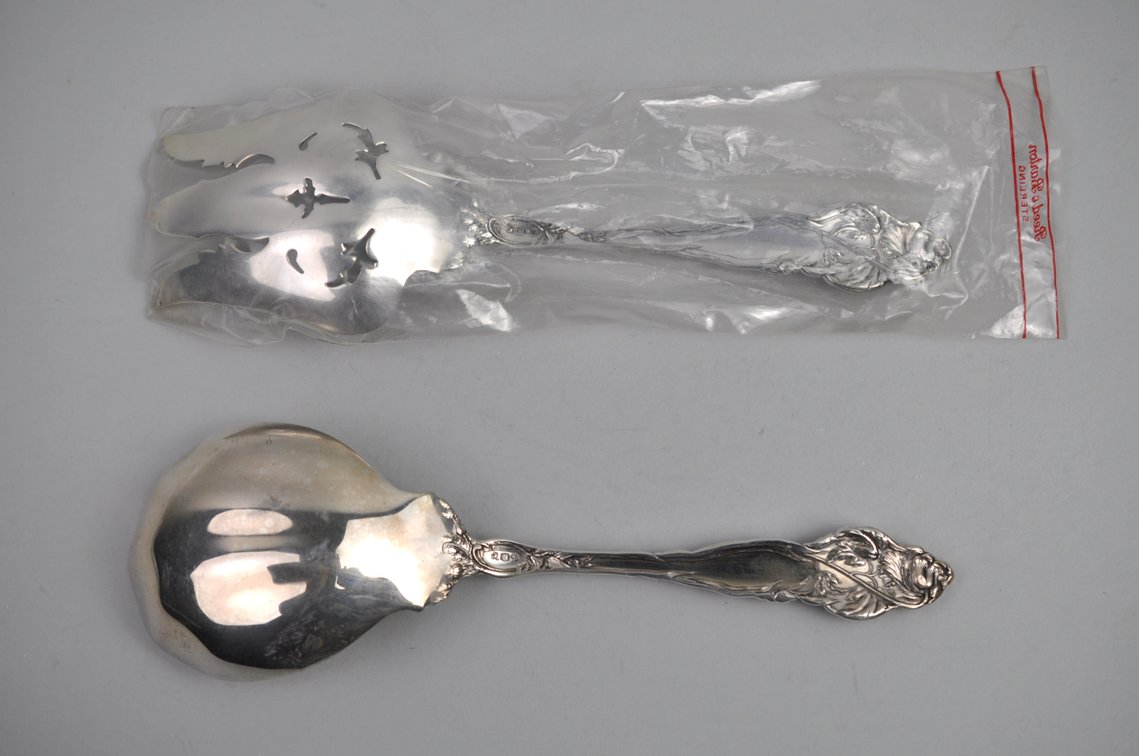 Reed & Barton Les Six Fleurs Sterling Salad Set