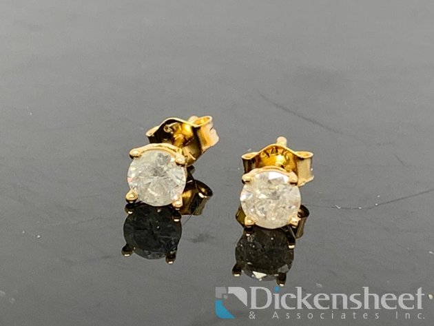 Image for 14KT Yellow Gold Diamond Stud Earrings
