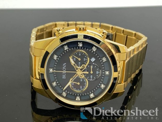 Image for Bulova Men's Watch Diamond Dial Gold Tone