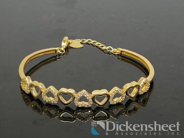 Image for Gold Tone Hearts Bracelet