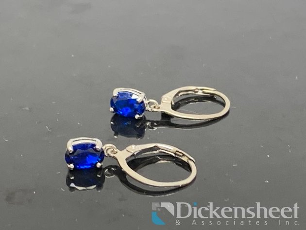 Image for Sterling Silver Dangle Earrings With Blue Gemstones