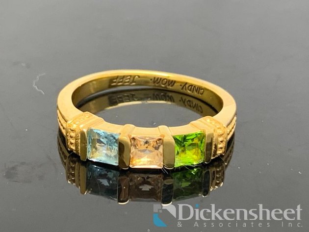 Image for Gold Tone Ring With Gemstones