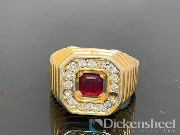 Image for Gold Tone Ring With Gemstones