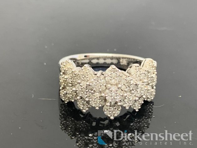 Image for Sterling Silver Cocktail Ring With Clear Stones