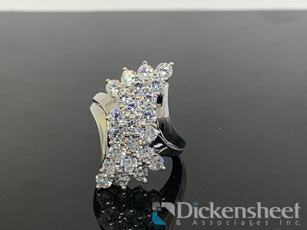 Image for Silver Tone Cocktail Ring With Clear Stones