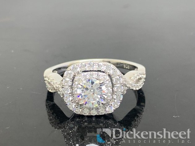 Image for Sterling Silver Engagement Ring With Clear Stones