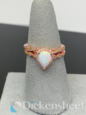 Image for Rose Gold Wedding Set With Gemstones