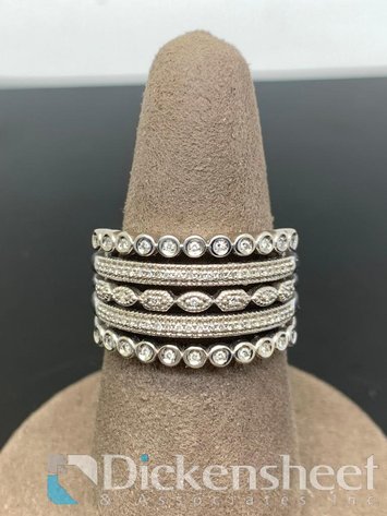 Image for Sterling Silver Wide Ring With Diamonds