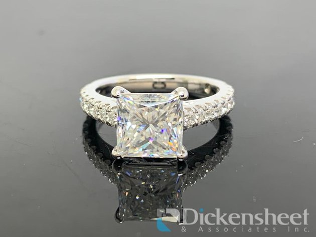 Image for Silver Tone Engagement Ring With Clear Stones