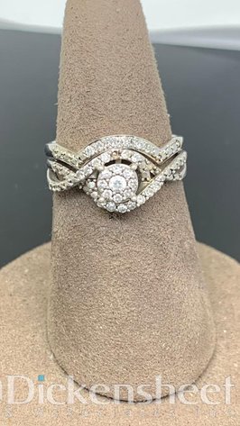 Image for Sterling Silver Wedding Set With Diamonds